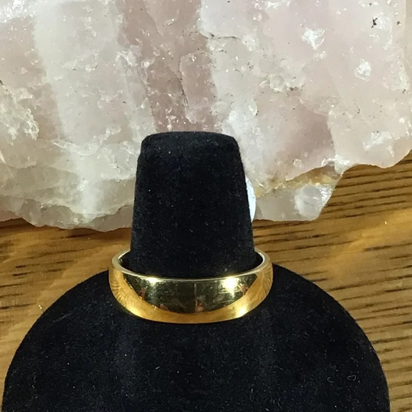 Gold Stainless Steel Band Ring - Picture 1 of 4